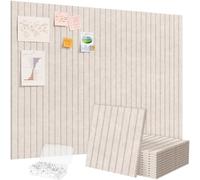 Lifewit Tablero Adhesivo de Fieltro, Juego de 12 Paneles-120x90 cm,Ideal para Organizar Notas y Fotos en Oficina u Hogar,50 Chinchetas Incluidas, Alternativa Decorativa al Corcho,Beige