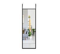 LIFEZEAL 2 en 1 Espejo de Pared Largo, Espejo de Entrada con Gancho Ajustable en Altura, Espejo Rectangular, 107,4 x 36,5 cm para Salón, Dormitorio, Baño (Negro)