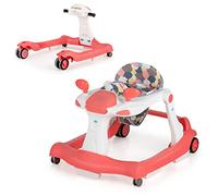 LIFEZEAL Andador 2 en 1, Caminador Plegable con Altura Ajustable 50,5-54,5cm, Andador con Música y Luz para Bebés de 6-18 meses, Desmontaje con un solo toque (Naranja)