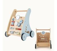 LIFEZEAL andador bebe de Madera, Baby Walker Carrito con Juguetes con Almacenamiento, Caminador Bebe con Centro de Actividades con 4 Ruedas para Bebé 2+ Años