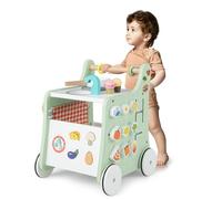 LIFEZEAL Andador para Niños de 1+ Años, Juguete de Cocina para Bebés, Carro de Madera para Empujar con Ruedas Silenciosas, Aprender a Caminar, andador para niño nacido (Verde)