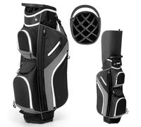 LIFEZEAL Bolsa de Golf, Bolsa de Viaje Funda con 14 Compartimentos, Hombro, Ligera, Impermeable, Portátil con Correa, Portavasos, 9 Bolsas, Térmica, Soporte para guas