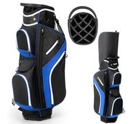 LIFEZEAL Bolsa de Golf, Bolsa de Viaje Funda con 14 Compartimentos, Hombro, Ligera, Impermeable, Portátil con Correa, Portavasos, 9 Bolsas, Térmica, Soporte para guas (Turquesa)