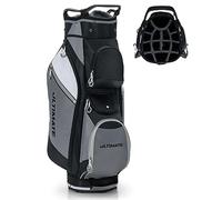 LIFEZEAL Bolsa de golf portátil con 14 compartimentos con 7 bolsillos con cremallera, para el hombro o en la mano, impermeable, para carrito de golf y carrito de golf (gris + negro)