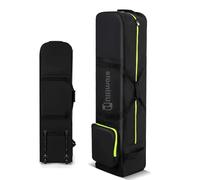 LIFEZEAL Bolsa de Viaje para Golf Con Ruedas Silenciosas, Asa Ergonómica, Ventana Identificadora y Compartimento Grande - Funda Plegable para Palos, Negro