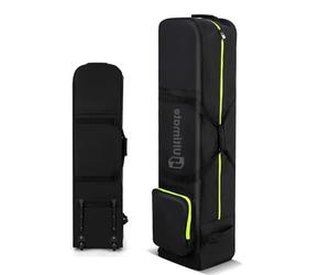 LIFEZEAL Bolsa de Viaje para Golf Con Ruedas Silenciosas, Asa Ergonómica, Ventana Identificadora y Compartimento Grande - Funda Plegable para Palos, Negro