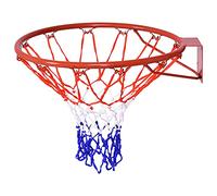 LIFEZEAL Canasta de Baloncesto de Pared 49 cm, Marcos de Red de Baloncesto para Exterior e Interior, con Tornillos de Expansión, Tricolor Clásico, Anillo de Hierro y Red de PE