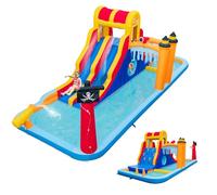 LIFEZEAL Castillo Hinchable, Parque acuático con 2 toboganes, Pared de Escalada, Estanque, Parque Hinchable con Zona de Salto para niños a Partir de 3 años, para Interior y Exterior (sin soplador)