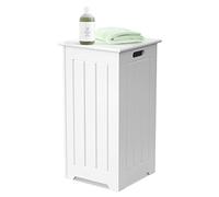 LIFEZEAL Cesto Para la Ropa con Bolsa Interior, Cubo Ropa Sucia con Tapa Bisagra de Metal y Empuñadura Lateral, Armario con Grande Capacidad para Baño, 30 x 30 x 61 cm (Sin bolsa interior)