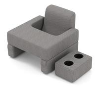 LIFEZEAL Cojin de Lectura con Posavasos Cojín de Espalda y Bolsillo de Almacenamiento, Almohadas de Lectura Escritorio Ergonómica con Reposabrazos, Respaldo Cama para Leer, Trabajar, Hacer Ganchillo