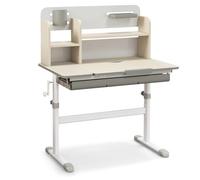 LIFEZEAL Escritorio Infantil, pupitre con Altura Regulable y Tablero inclinable, Escritorio Juvenil con cajón y Estante de Almacenamiento, Mesa para niños de 3 a 12 años (Gris, 80 x 51 x 110,5 cm)