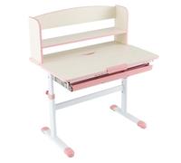 LIFEZEAL Escritorio Infantil Regulable e inclinable (Rosa, 80x51x104 cm) | Pupitre juvenil con cajón y estante de almacenamiento para niños de 3 a 12 años