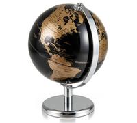 LIFEZEAL Globo Terráqueo Antiguo de 20 cm, con Base de Metal Plateado, Globo Terráqueo para Estudiantes y Adultos, Decoración del Mundo Antiguo para Aulas, Hogar, Oficina (dorado)