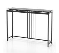 LIFEZEAL Mesa Consola de Mármol con Estructura de Metal | Recibidor Estrecho de Estilo Escandinavo, 120 x 30 x 90cm, Mesa Auxiliar Multifuncional para Salón y Pasillo