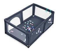 LIFEZEAL Parque infantil para bebés, centro de actividad de Oxford con 50 bolas, con ventosas antideslizantes, ideal para interior y exterior (Gris oscuro)