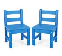 LIFEZEAL Silla Pequeña para Niños, Juego de 2 Sillas, Silla Mini Infantil para Uso Interior y Exterior, 36 x 33 x 57 CM, Capacidad de Carga 75 KG (Azul)