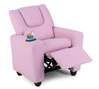 LIFEZEAL Sofá infantil, sillón infantil con función reclinable, sillón relax 2 en 1 para niños, sofá infantil con reposapiés ajustable y soporte para bebidas, sofá pequeño para habitación infantil