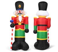 LIFEZEAL Soldado Cascanueces Hinchable 240 CM, Modelo Soldado de Papá Noel, Decoración Hinchable con Luces de Navidad, para Interior y Exterior