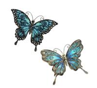 Liffy Decoración de pared de libélula de metal | Arte de valla de jardín al aire libre Arte de pared libélula para colgar decoraciones para sala de estar, dormitorio (Negro y azul, 1 unidad)