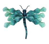 Liffy Decoración de pared de libélula de metal | Arte de valla de jardín al aire libre Arte de pared libélula para colgar decoraciones para sala de estar, dormitorio (Turquesa)