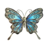 LIFFY Mariposa de metal para decoración al aire libre de 12 pulgadas, mariposas de cristal para colgar en la pared, decoración de jardín, decoración para interiores y exteriores, para sala de estar,