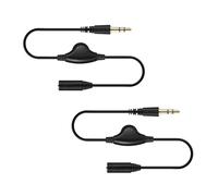 LifgWas 2 Cables De Extensión De Audio Estéreo Macho a Hembra Con Conector De 3,5 Mm Y Con Control De Volumen Para Ordenador Portátil, Tablet, Teléfono Móvil,smartphones, Pc O Altavoces,20cm