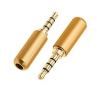 LifgWas 2 piezas Jack 3,5 mm, Conector de Audio Soldar, Conector Metálico Enchufe para auriculares, con abrazadera de línea