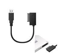 LifgWas Cable Adaptador USB a SATA 7+6 Pines, Convertidor Externo USB 2.0 para Lector de CD/DVD DVD-ROM de Portátil, con Tornillo de Fijación, Plug & Play