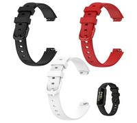LifgWas Lote de 3 Pulseras de Repuesto Compatibles con Fitbit Inspire 3, Pulseras Deportivas de Silicona Ajustables, Colores Negro, Blanco y Rojo, Pulseras para Hombre y Mujer