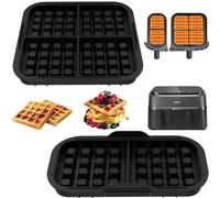 Lifhety Accesorios para Freidora de Aire, Molde de Silicona Gofres Belgas para Philips Dual Basket Air fryer 3000 Series 6L/3L, Compatible con Tefal Airfryer 5.2L/3.1L, Plancha para Gofres Alternativa