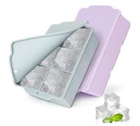 Lifhety Cubiteras para Hielo Grande, Hielos Reutilizables, Cubitera Silicona, Hielera con Tapa, Cubitos de Hielo Grandes de 5cm, para Bebidas Frías, Whisky, Cócteles y Vinos