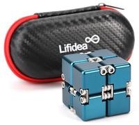 Lifidea Cubo Infinito de Metal de aleación de Aluminio (6 Colores), Juguete de Mano para ansiedad de Escritorio con Funda Genial, Cubo mágico Infinito, Alivia el estrés, la ansiedad, TDAH, TOC, para