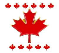 LIFKICH 12 Piezas Pin de Solapa de Metal Esmaltado Diseño de Hoja de Arce Canadiense Rojo, Accesorio Versátil y Resistente para Sombreros y Souvenirs del Día de Canadá