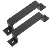 LIFKICH 2 Manijas de Puerta Corrediza de Granero de Metal Negro Agarre Cómodo y Fácil Instalación para Puerta de Garaje o Gabinete Estilo Antiguo