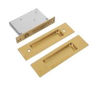LIFKICH 2 Piezas Cerradura Empotrada 12x6.3x2.2 Cm Instalación Oculta de Acero Inoxidable Dorada y Resistencia Fiable para Puertas de Armario para Necesidades de Carpintería