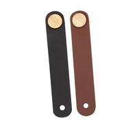 LIFKICH 2 piezas Tiradores de Cuero Auténtico Vintage para Armarios Manillas Simples Hechas Mano para Cocinas Dormitorios y Oficinas