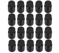 LIFKICH 20 Unidades Botella Seguros y Cápsulas Plástico Vitaminas de 50ml Negro para Tapa Lisa, Sellado Hermético que Mantiene Organizados Medicamentos para Viajes de Negocios y Uso
