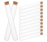 LIFKICH 24 Piezas Tubo de Ensayo de Vidrio Claro 20ml Base Redonda con | Vial de Laboratorio para Manualidades, Cierre Hermético, Alta Transparencia, Colocación Estable, Uso de Muestra