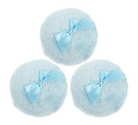 LIFKICH 3 Piezas de Borlas de Talco para Bebés de Felpa Lazo de Seda, Tacto Delicado para Aplicar Polvos Después del Baño en Cesta Corporal