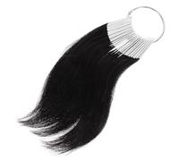 LIFKICH 30 Muestras de Colores de Cabello Humano Negro Anillos de Pvc Blanco, Fáciles de Rizar y Usar para Prueba de Color Natural en Peluquería