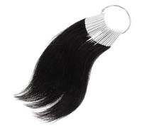 LIFKICH 30 Piezas Anillos de Color para Mechones de Cabello Humano Negro Anillo de Pvc Blanco, Muestras Claras y Cortables para Formación en Peluquería y Prueba de Color 3 Grados
