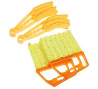 LIFKICH 4 Piezas Cepillo para Persianas de Microfibra PP Naranja | Limpieza en Seco o Húmedo, Reduce Esfuerzo del Brazo, para Lamas Verticales y Aletas de Radiador