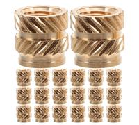 LIFKICH 48 Piezas Tuercas Insertables Roscadas M4 de Latón Dorado