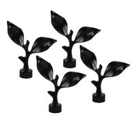 LIFKICH 4piezas Decorativo Extremo de Barra de Cortina Forja Acabado Negro Mate Estilo para Barras de Cortina Romanas y Decorativas