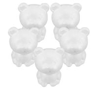 LIFKICH 5 Bolas de Espuma Adecuado para Pintar y Decorar Forma de Tigre Material Espuma Blanco para Manualidades de Bricolaje en Fiestas y Actividades Infantiles