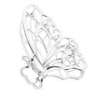 LIFKICH 5 Piezas Pinzas de Garra para Cabello Grueso, Aleación de Zinc, Plata, Diseño de Alas, Estables y Antideslizantes, para Mujeres, Baño y Ejercicio