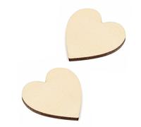 LIFKICH 50piezas Unidades Rodajas Madera Natural Corazón sin Pintar para Manualidades Boda Adornos Navidad Bricolaje Madera Abedul Ecológica