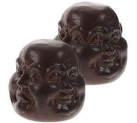 LIFKICH Adornos Decorativos de Cabeza de Buda en Plástico, Diseño Pequeño y Creativo para Coche y Hogar, Pack de 2 Piezas Únicas y Delicadas