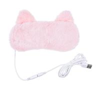 LIFKICH Antifaz USB Calentable Ojos Franela y Pp, Máscara para Dormir Rosa Función de Compresa Caliente Adecuado para Viajar y Antes de Dormir