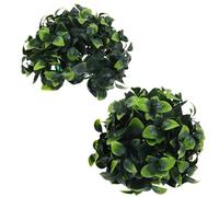 LIFKICH Bolas Topiarias Artificiales Verdes de Plástico, Altamente Simuladas y Duraderas, 2 Piezas para Ambientación y Escenografía